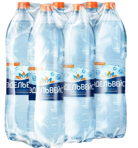 Вода Эдельвейс 1.5 литра газированная (ПЭТ)
